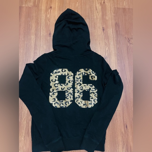 PINK Victoria's Secret 86 leopard bling hoodie / Sweatpants vintage outfit S - Picture 7 of 15